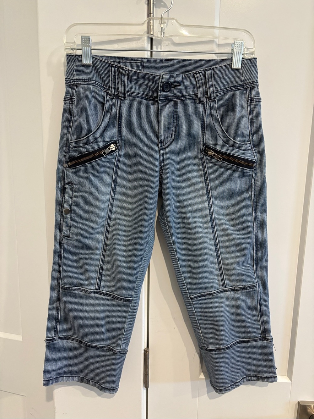 Divided Blue Rail Stripe Cropped Jeans.